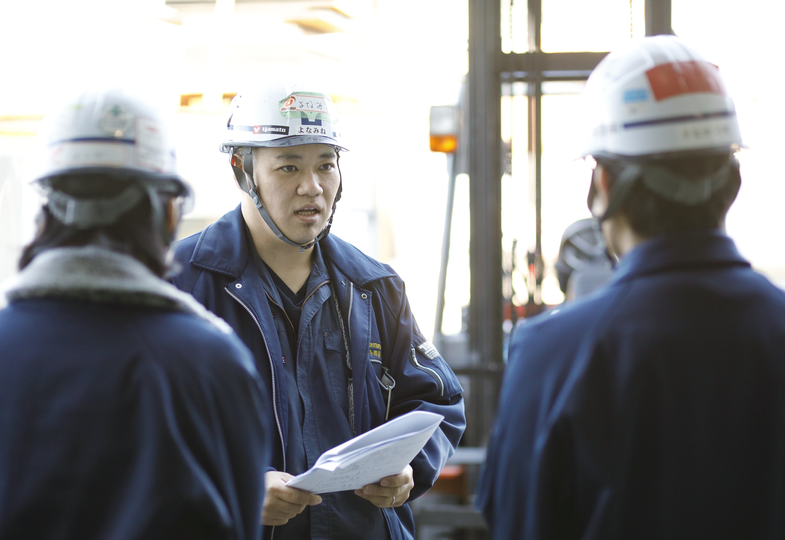 作業前の指示風景